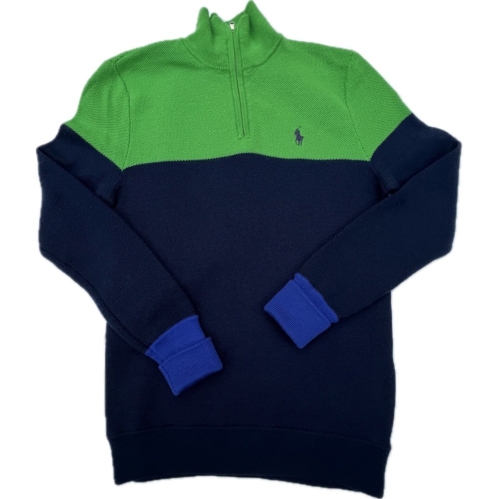 Polo Ralph Lauren Golf Women's M 100% Merino Wool Textured Knit 1/4 Zip Sweater